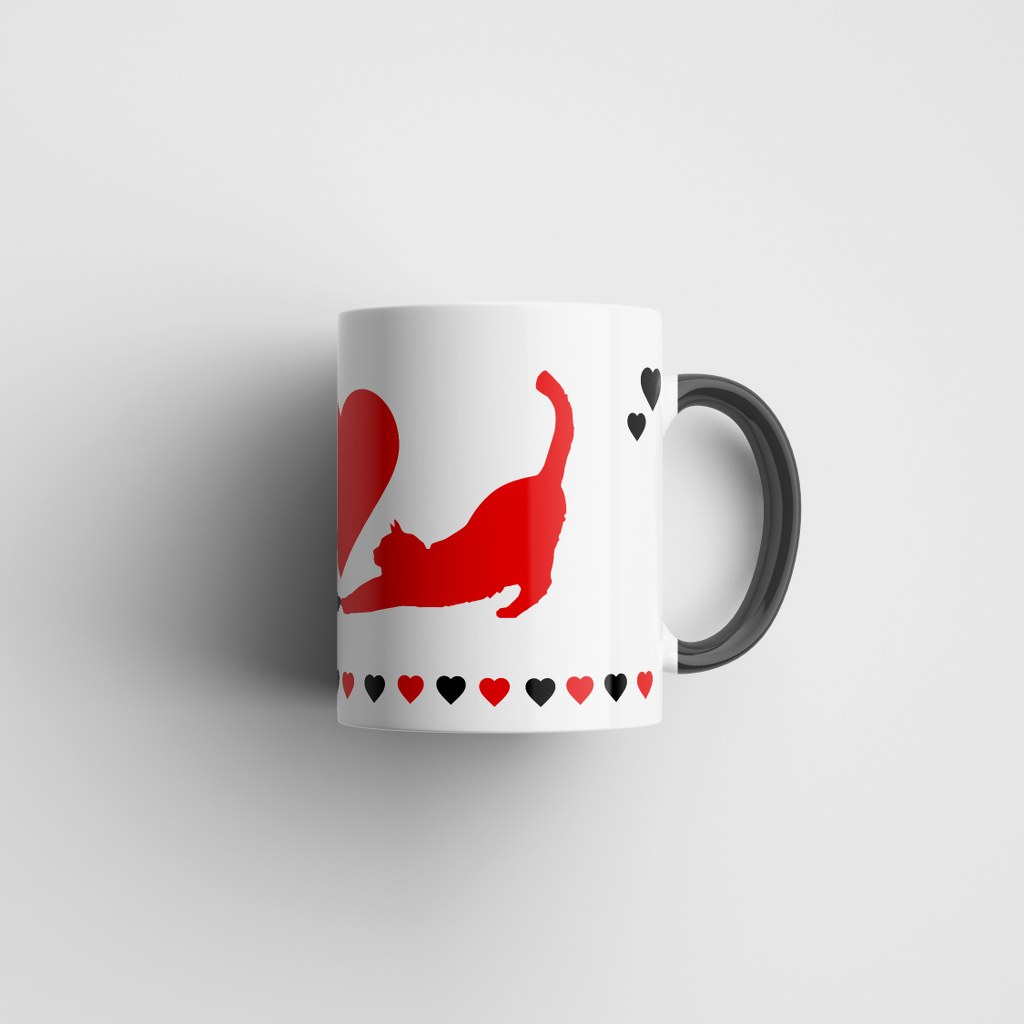 "Cats in Love" - bedruckte Tasse. Geschenk für Verliebte. – Bild 2