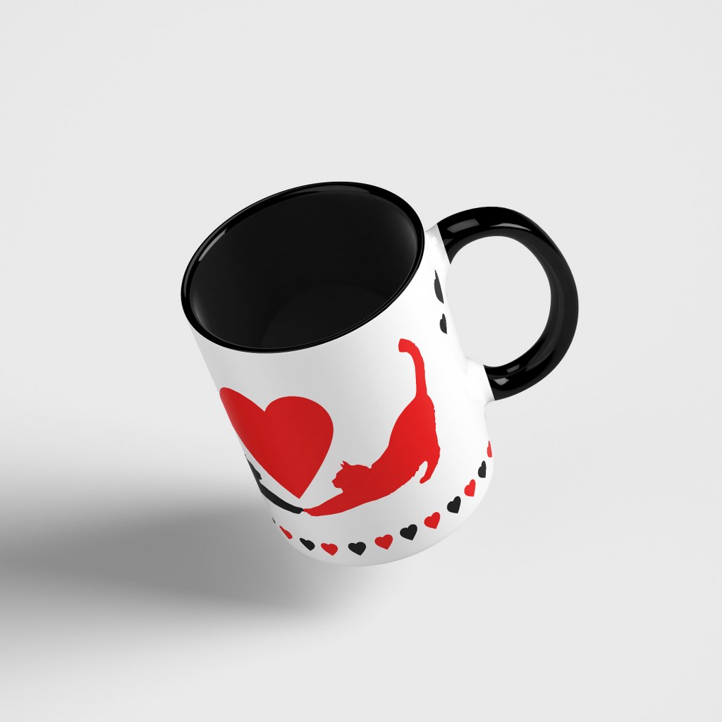 "Cats in Love" - bedruckte Tasse. Geschenk für Verliebte. – Bild 3