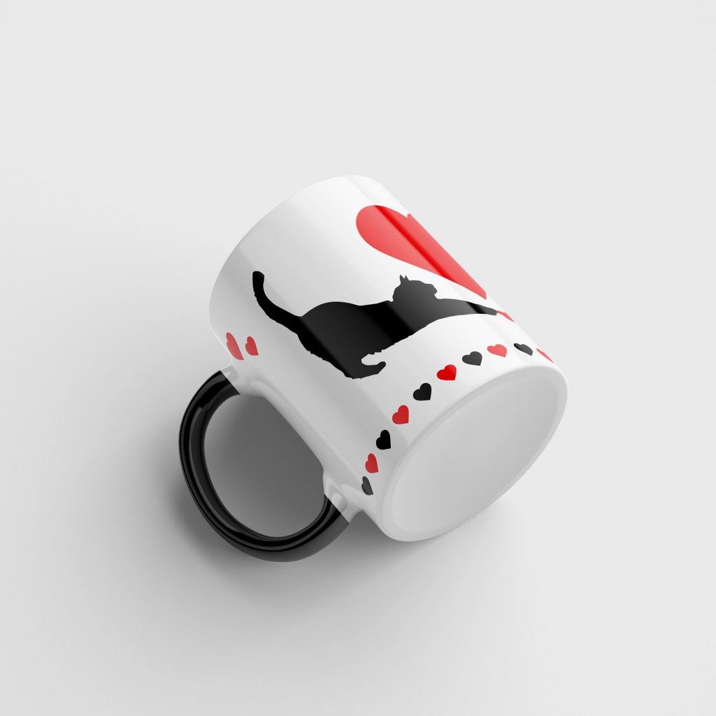 "Cats in Love" - bedruckte Tasse. Geschenk für Verliebte. – Bild 4