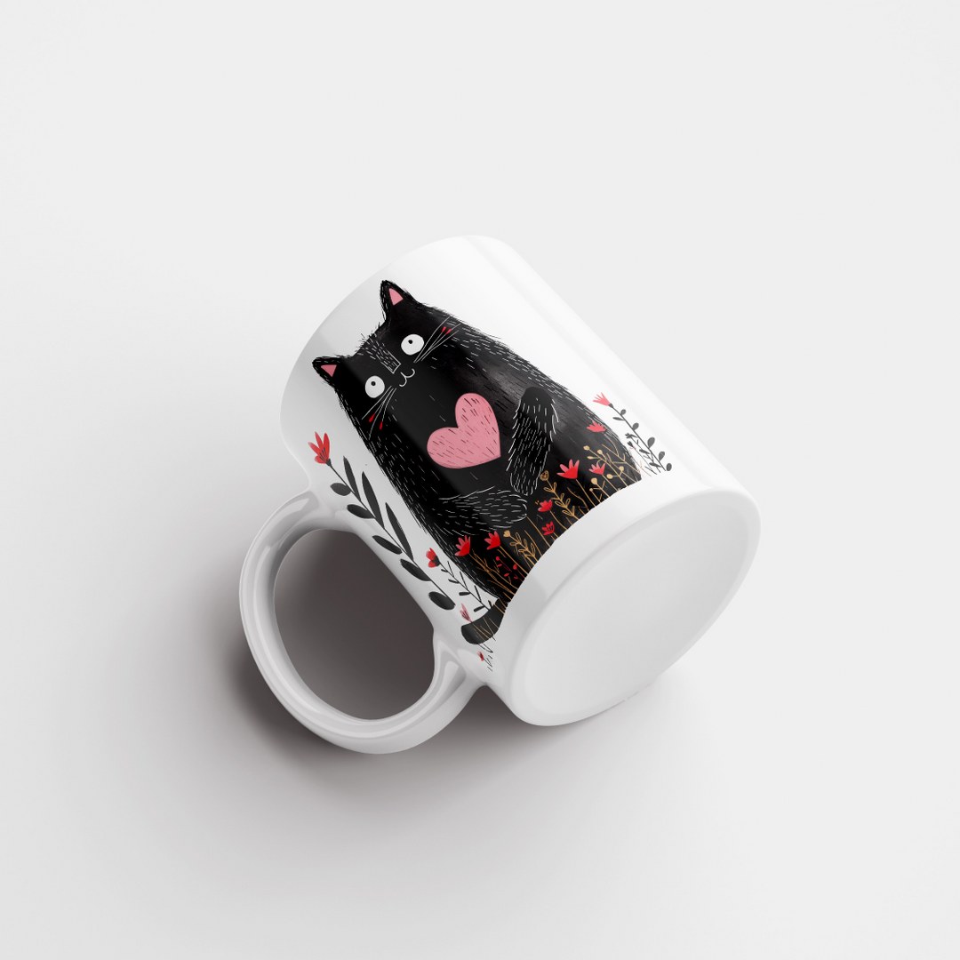 "Katze" - Tasse mit lustiger Katze. – Bild 3
