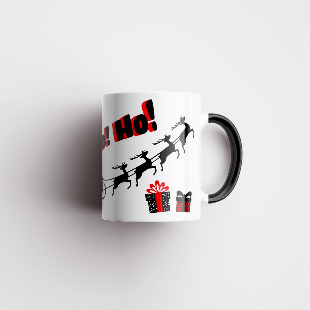 Weihnachtstasse – Ho! Ho! Ho! – moderner Santa-Motivdruck – in 3 Farben erhältlich – Bild 10