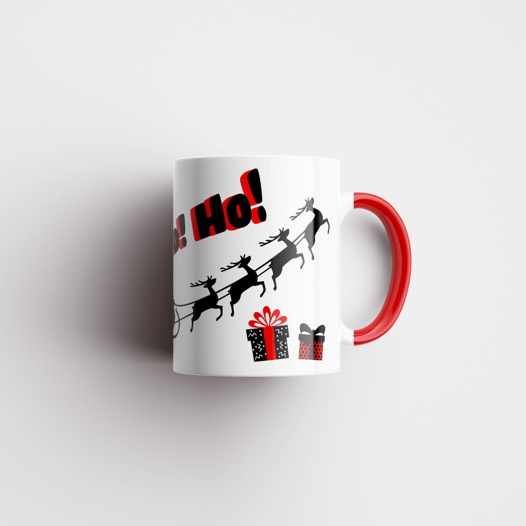 Weihnachtstasse – Ho! Ho! Ho! – moderner Santa-Motivdruck – in 3 Farben erhältlich – Bild 6