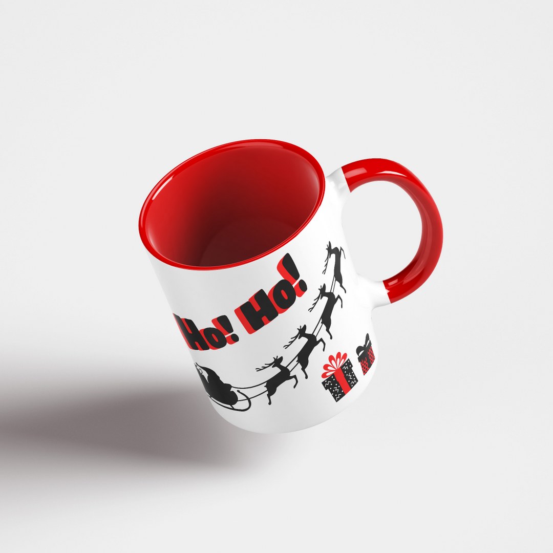 Weihnachtstasse – Ho! Ho! Ho! – moderner Santa-Motivdruck – in 3 Farben erhältlich – Bild 7
