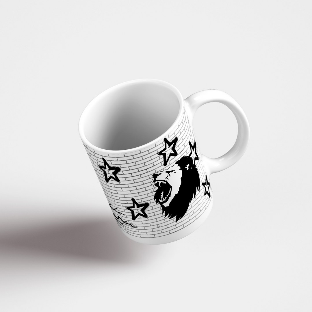 Motivations-Tasse „Never give up!“ - Löwenmotiv - Kraftvolles Graffiti-Design – Bild 7
