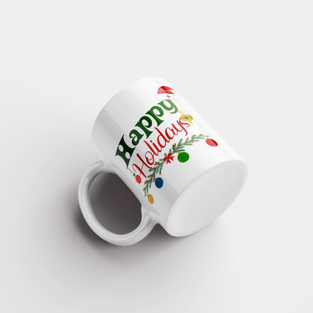 Weihnachtstasse – Happy Holidays – bunte Tasse mit festlichem Motiv – Bild 3
