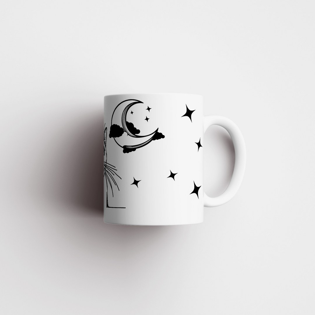 Katzen-Tasse „Sternennacht“ – Verträumtes Design für Katzenliebhaber – Bild 2