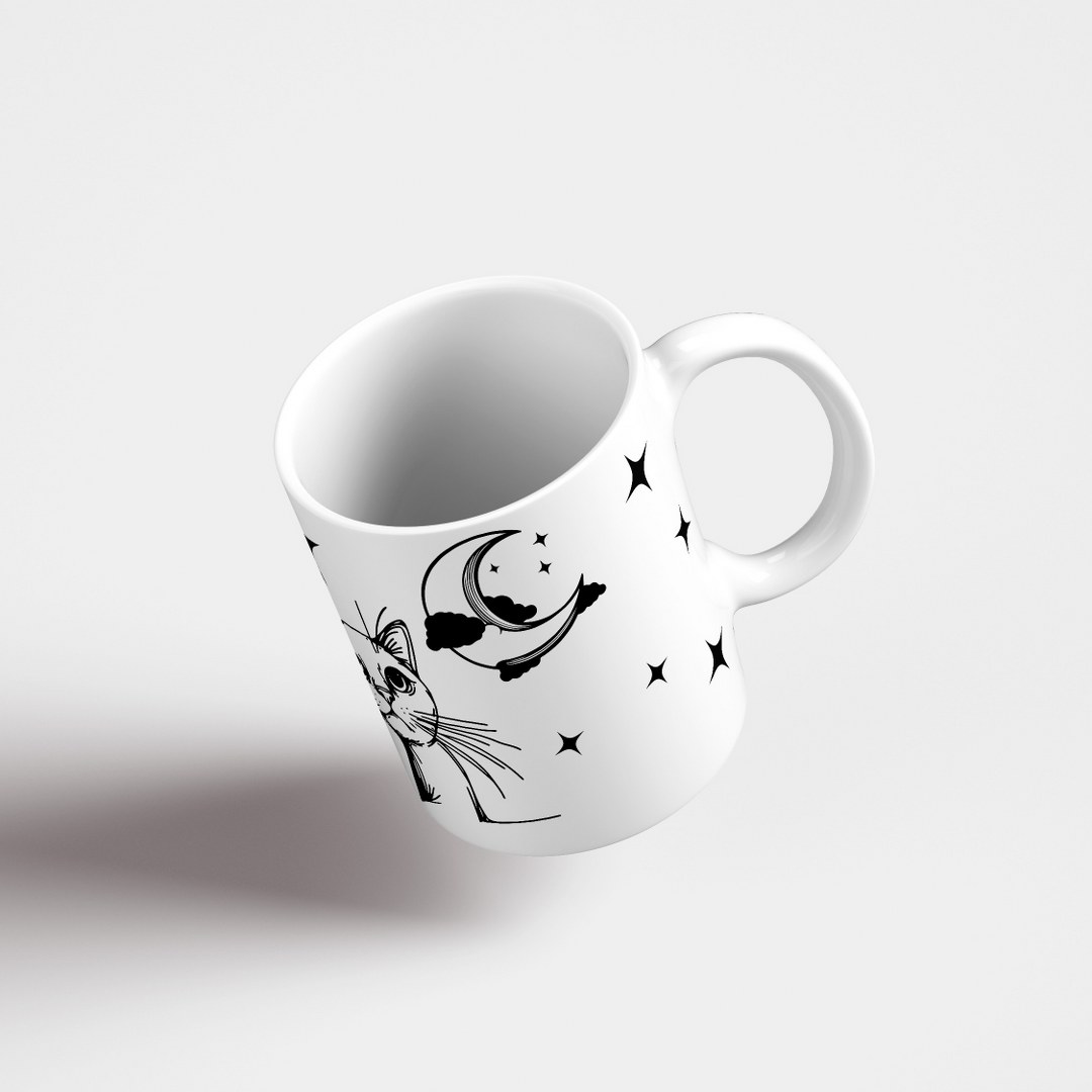 Katzen-Tasse „Sternennacht“ – Verträumtes Design für Katzenliebhaber – Bild 3