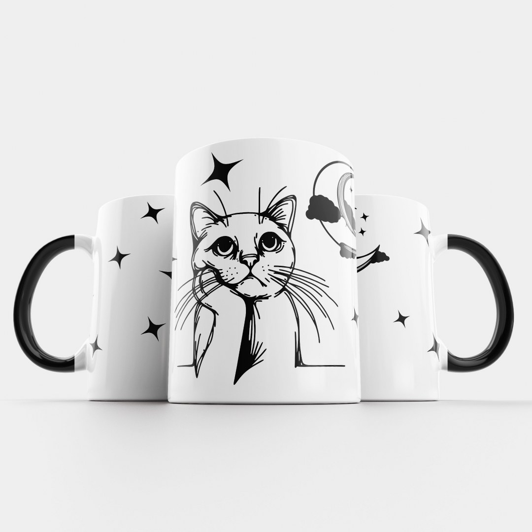 Katzen-Tasse „Sternennacht“ – Verträumtes Design für Katzenliebhaber – Bild 5