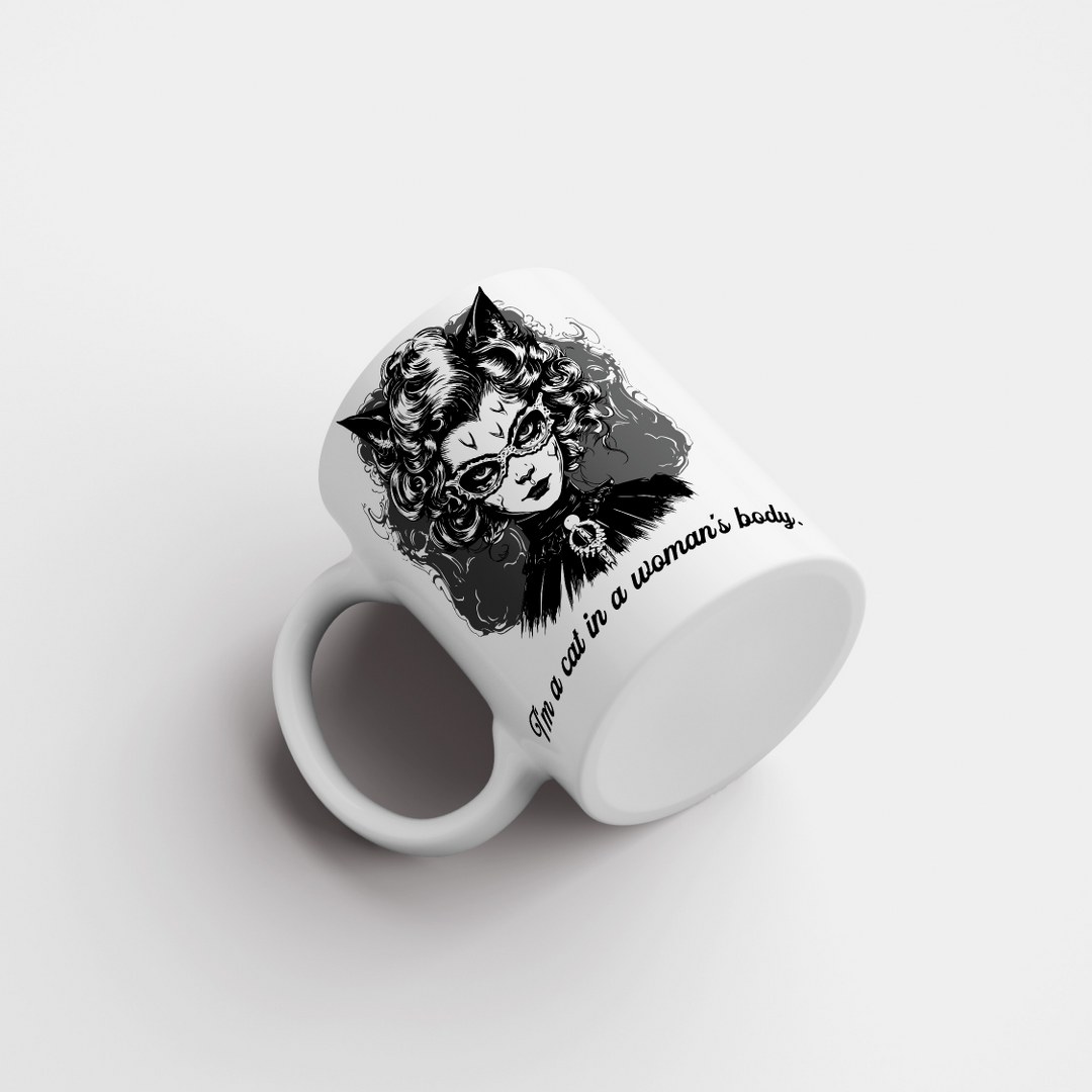Tasse mit lustigem Spruch – Geschenkidee für Katzenliebhaberinnen – Bild 3