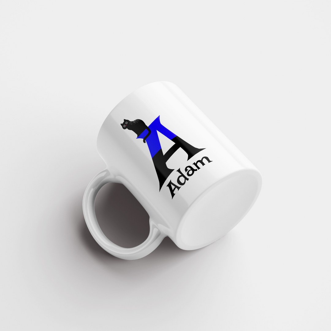 Personalisierte Tasse mit Namen und Buchstaben – lustige Katzentasse – Bild 3