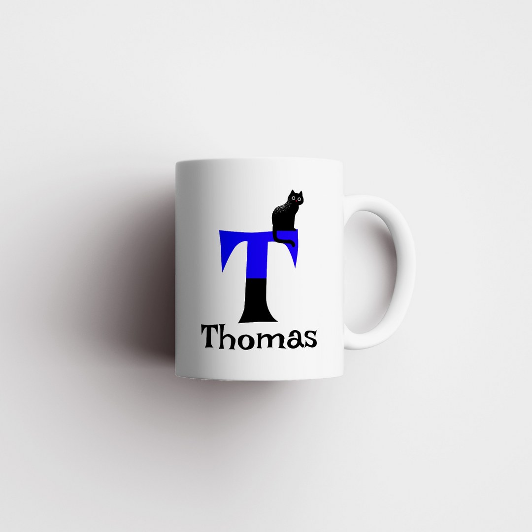 Personalisierte Tasse mit Namen und Buchstaben – lustige Katzentasse – Bild 10