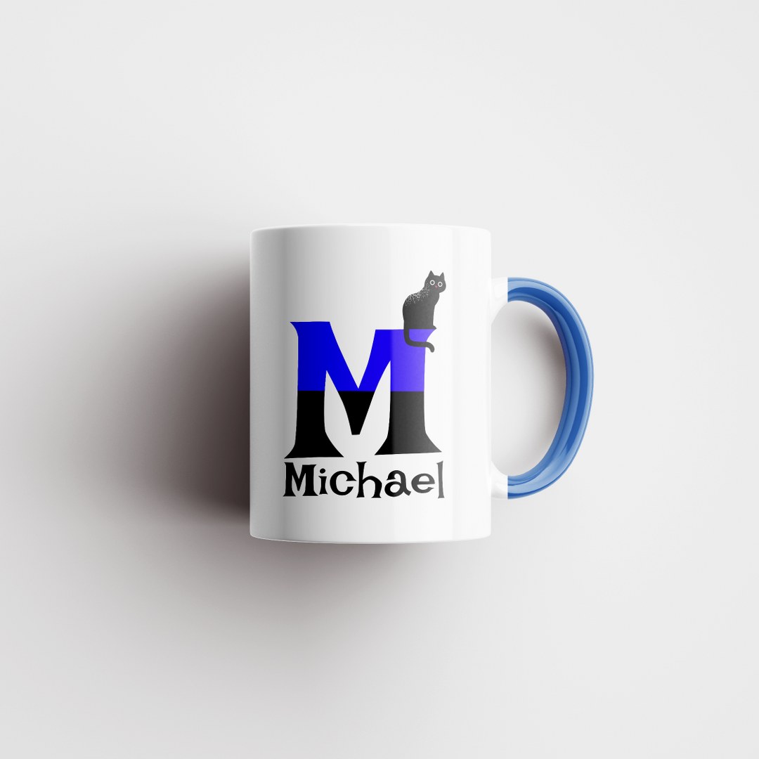 Personalisierte Tasse mit Namen und Buchstaben – lustige Katzentasse – Bild 7
