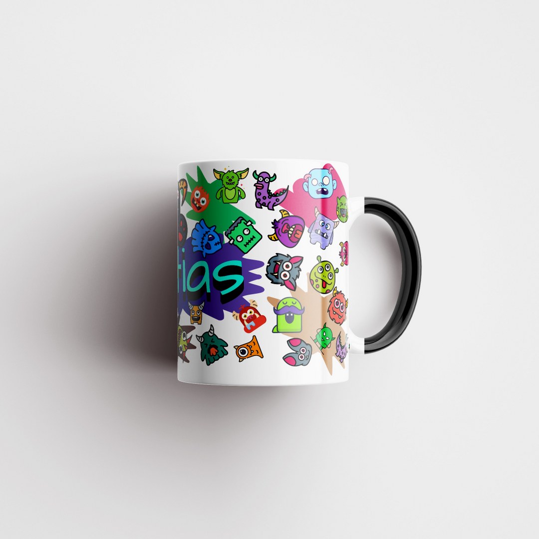 Personalisierte Tasse mit Namen – Lustiges Monstermotiv in buntem Design – Bild 10