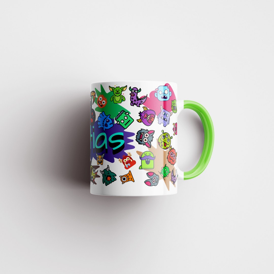Personalisierte Tasse mit Namen – Lustiges Monstermotiv in buntem Design – Bild 14