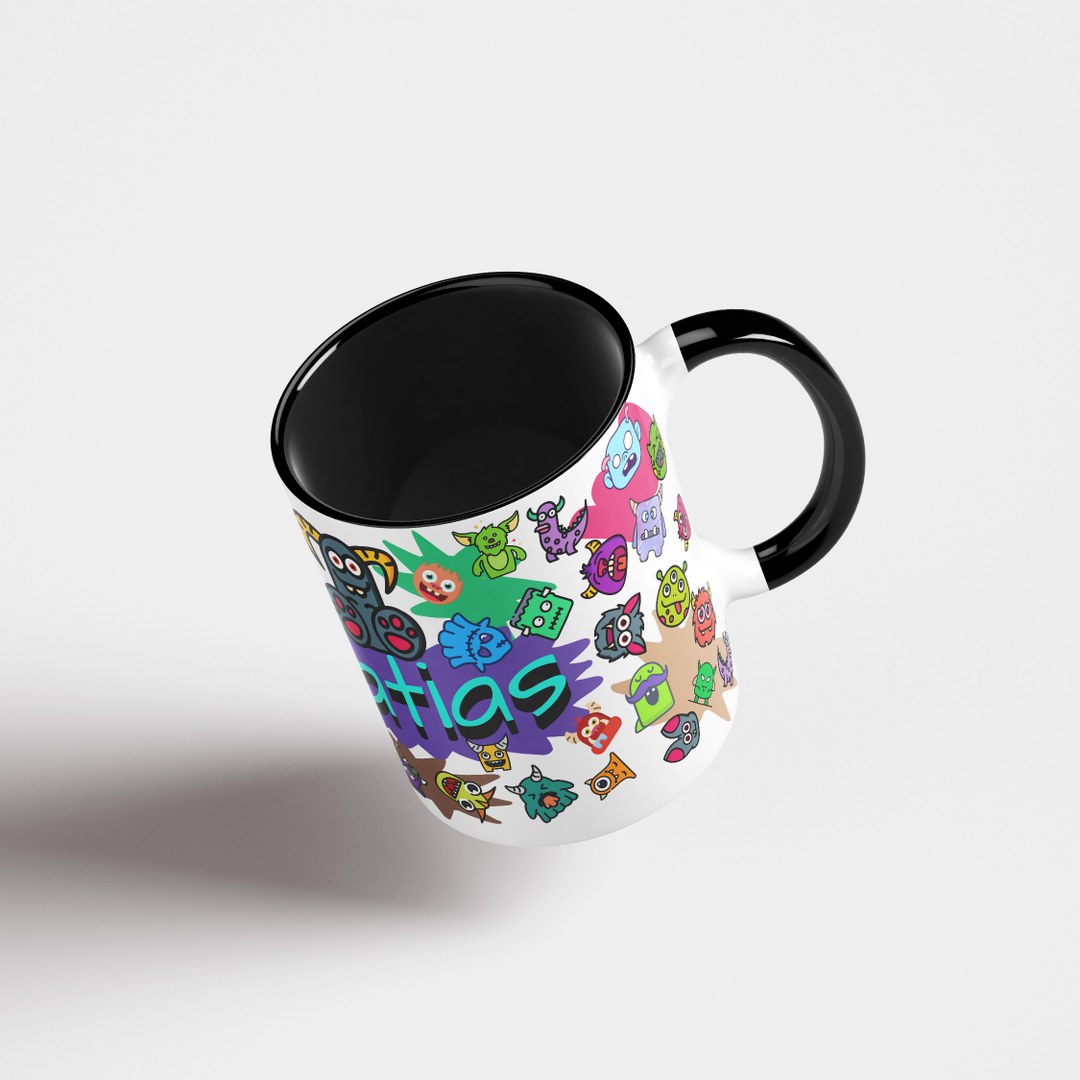 Personalisierte Tasse mit Namen – Lustiges Monstermotiv in buntem Design – Bild 11