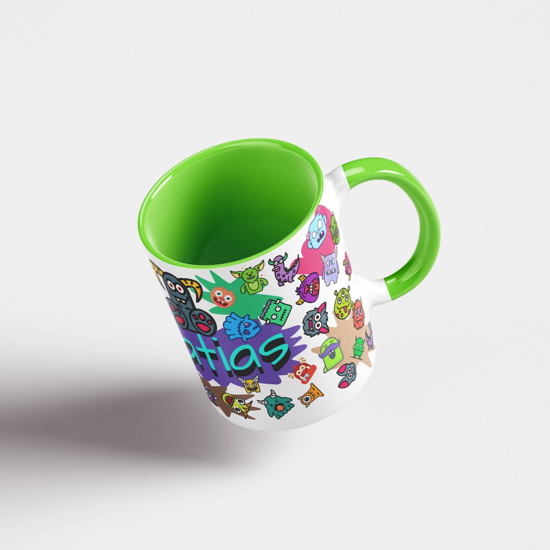 Personalisierte Tasse mit Namen – Lustiges Monstermotiv in buntem Design – Bild 15