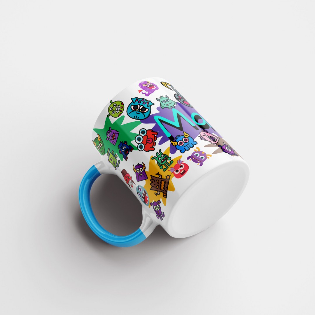 Personalisierte Tasse mit Namen – Lustiges Monstermotiv in buntem Design – Bild 8