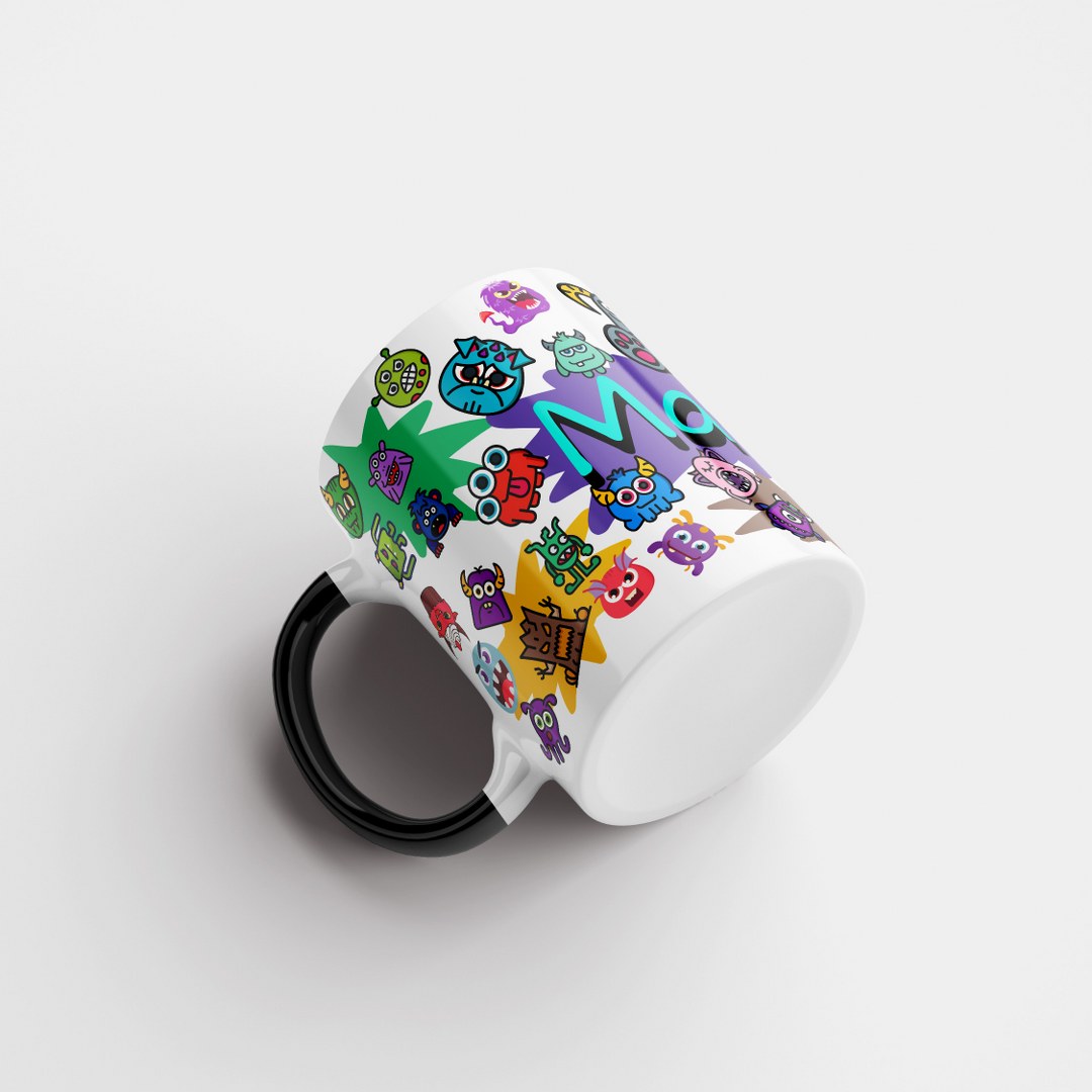 Personalisierte Tasse mit Namen – Lustiges Monstermotiv in buntem Design – Bild 12