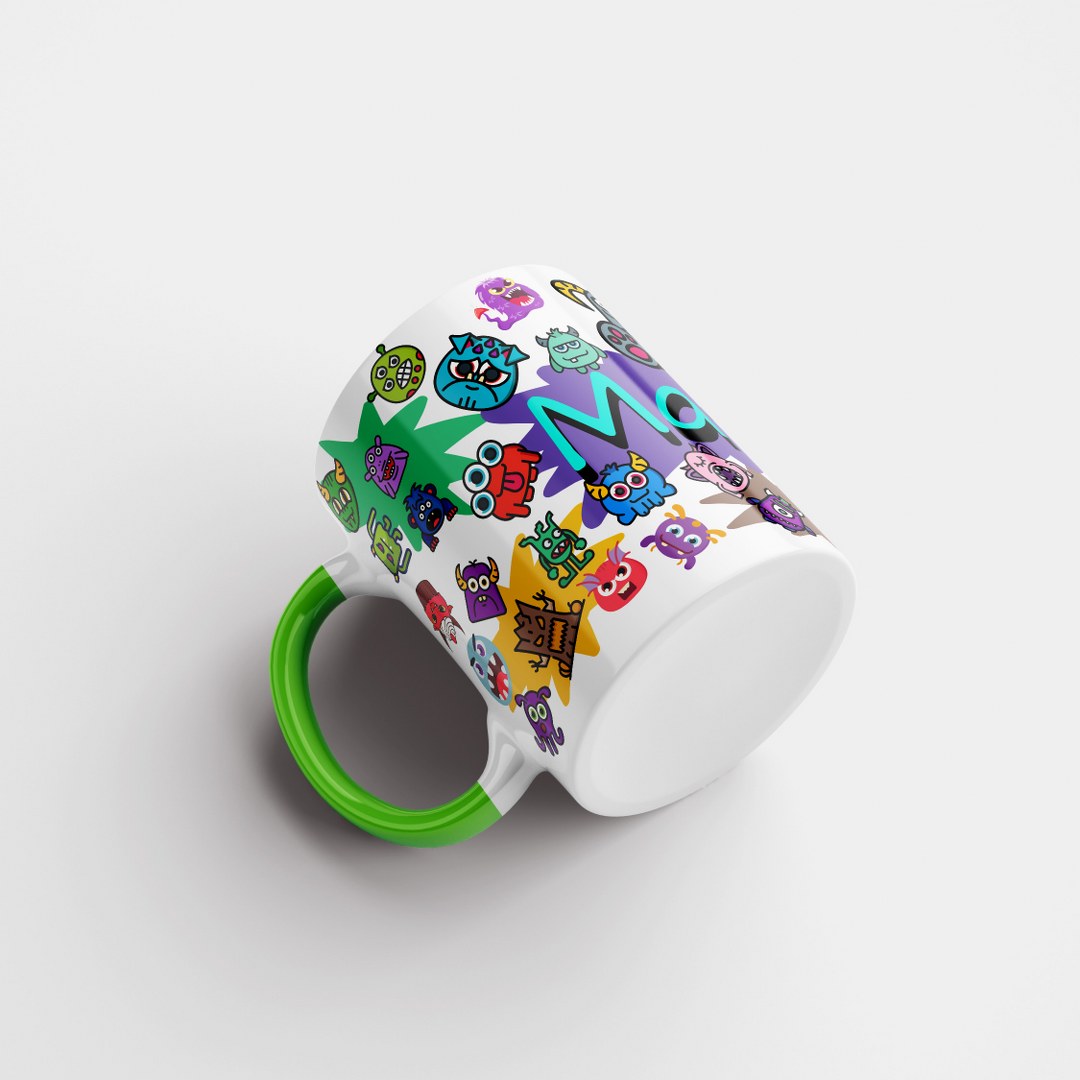 Personalisierte Tasse mit Namen – Lustiges Monstermotiv in buntem Design – Bild 16