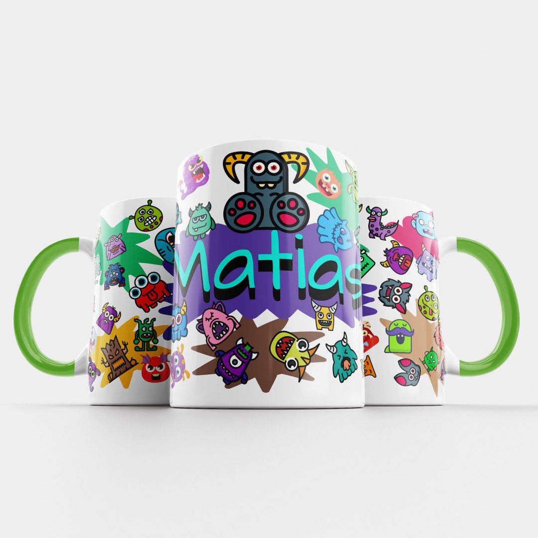 Personalisierte Tasse mit Namen – Lustiges Monstermotiv in buntem Design – Bild 13