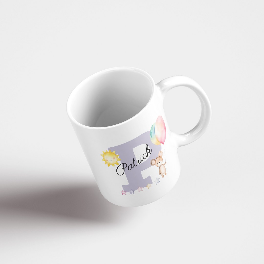 Personalisierte Tasse mit Namen und Buchstaben –Persönliches Geschenk für Jungen – Bild 2