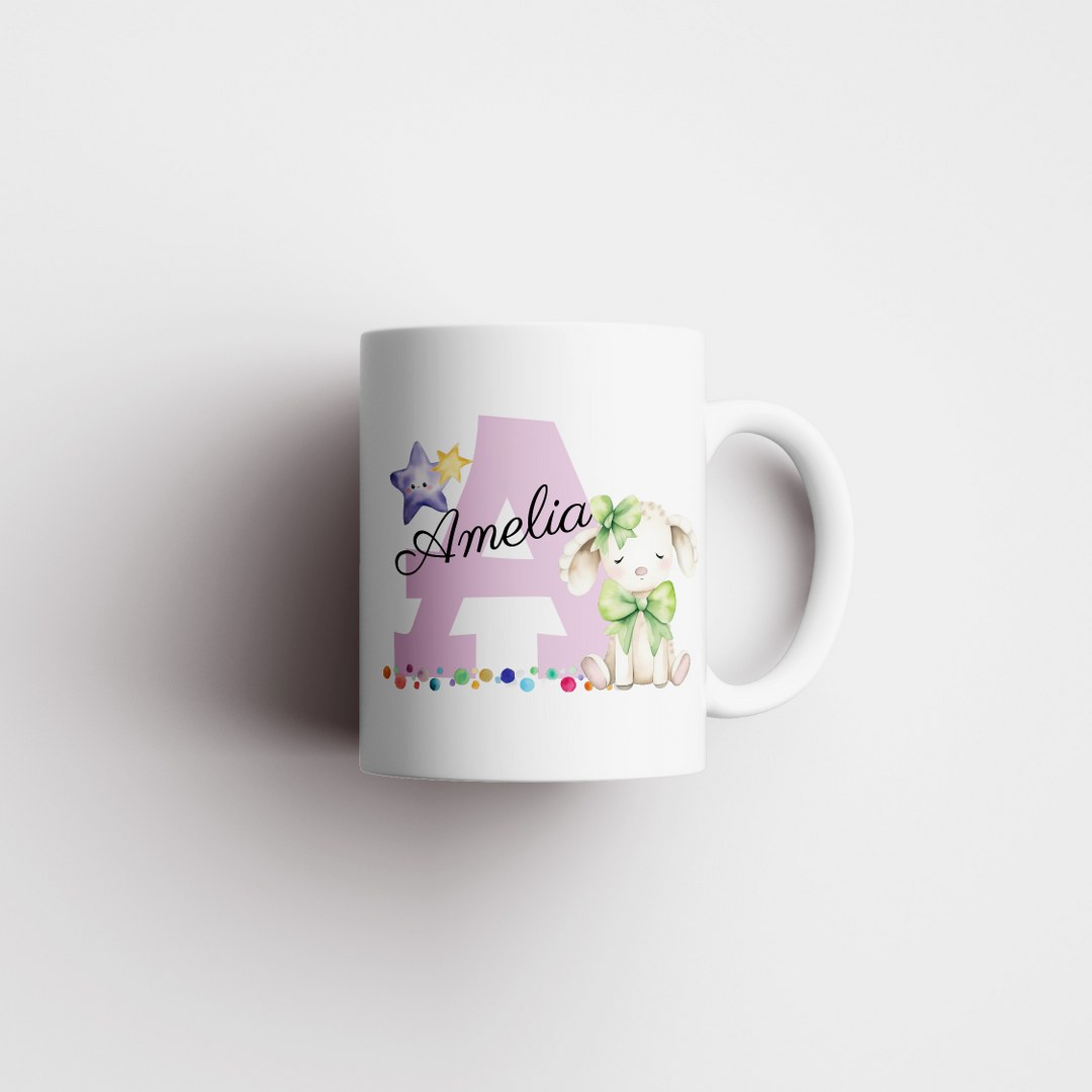 Personalisierte Tasse mit Namen und Buchstaben – Liebevolles Geschenk für Mädchen – Bild 4