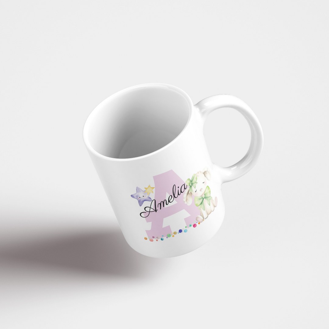 Personalisierte Tasse mit Namen und Buchstaben – Liebevolles Geschenk für Mädchen – Bild 2