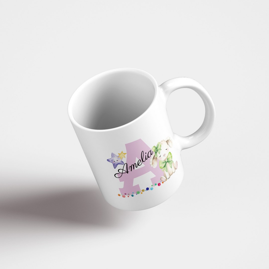 Personalisierte Tasse mit Namen und Buchstaben – Liebevolles Geschenk für Mädchen – Bild 5