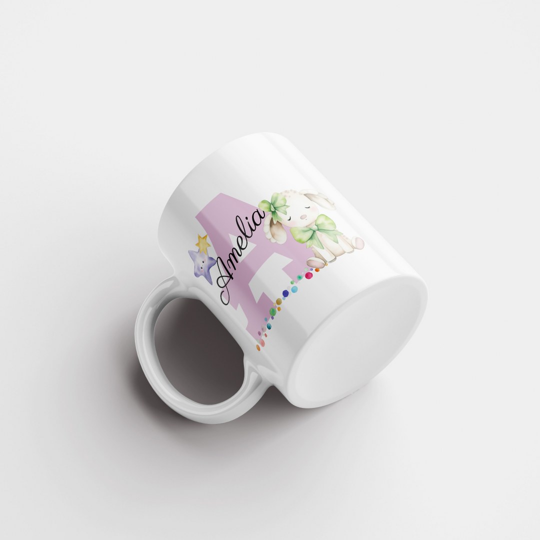 Personalisierte Tasse mit Namen und Buchstaben – Liebevolles Geschenk für Mädchen – Bild 3