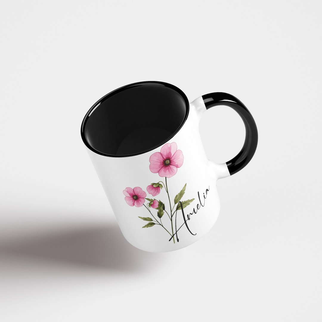 Personalisierte Tasse mit Namen und Blumenmotiv – Elegantes Geschenk für Mama, Schwester oder Oma – Bild 5