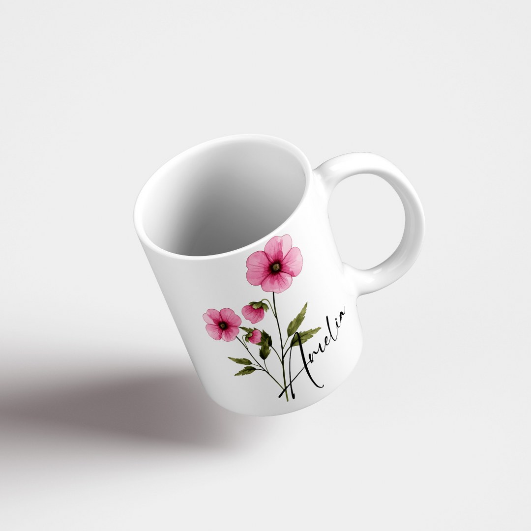 Personalisierte Tasse mit Namen und Blumenmotiv – Elegantes Geschenk für Mama, Schwester oder Oma – Bild 8