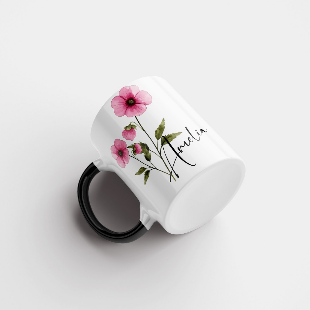 Personalisierte Tasse mit Namen und Blumenmotiv – Elegantes Geschenk für Mama, Schwester oder Oma – Bild 6