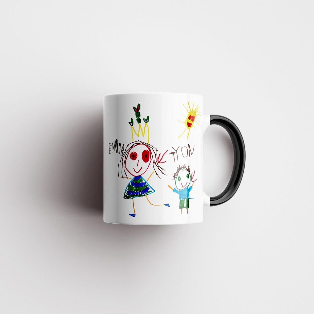Personalisierte Tasse mit Kinderzeichnung – Emotionales Geschenk mit eigener Zeichnung – Bild 4