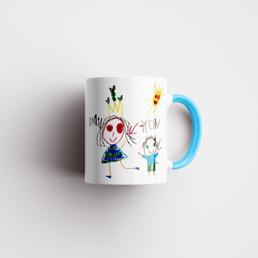 Personalisierte Tasse mit Kinderzeichnung – Emotionales Geschenk mit eigener Zeichnung – Bild 7