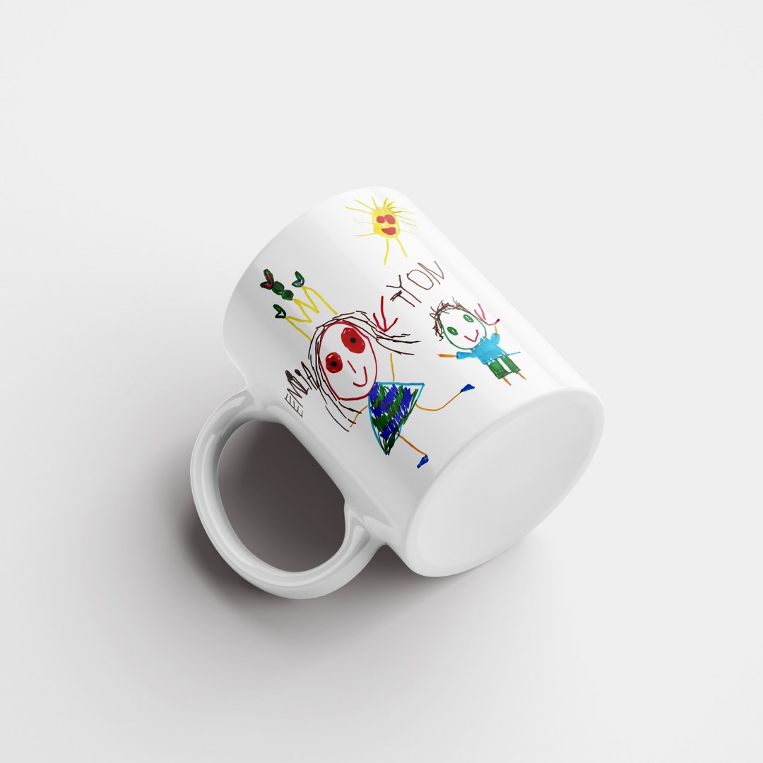 Personalisierte Tasse mit Kinderzeichnung – Emotionales Geschenk mit eigener Zeichnung – Bild 3