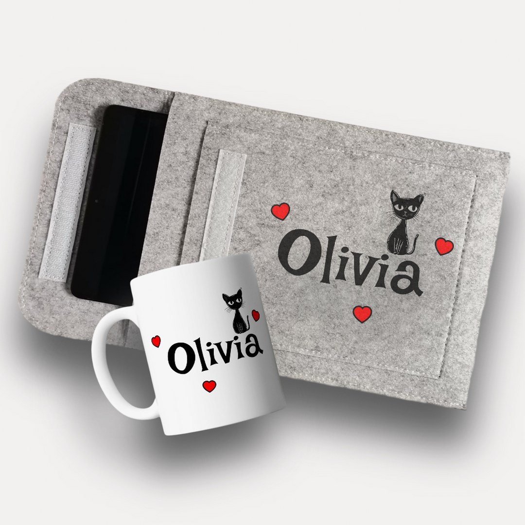 Personalisiertes „Cat Mom“ Geschenkset – Tasse & Filz-Etui mit Namen – Bild 4