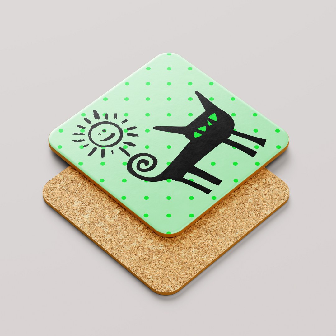 Geschenkset „Sunny Cat“ – Tasse & Untersetzer mit Katze – fröhliches Geschenk für Katzenliebhaber – Bild 5