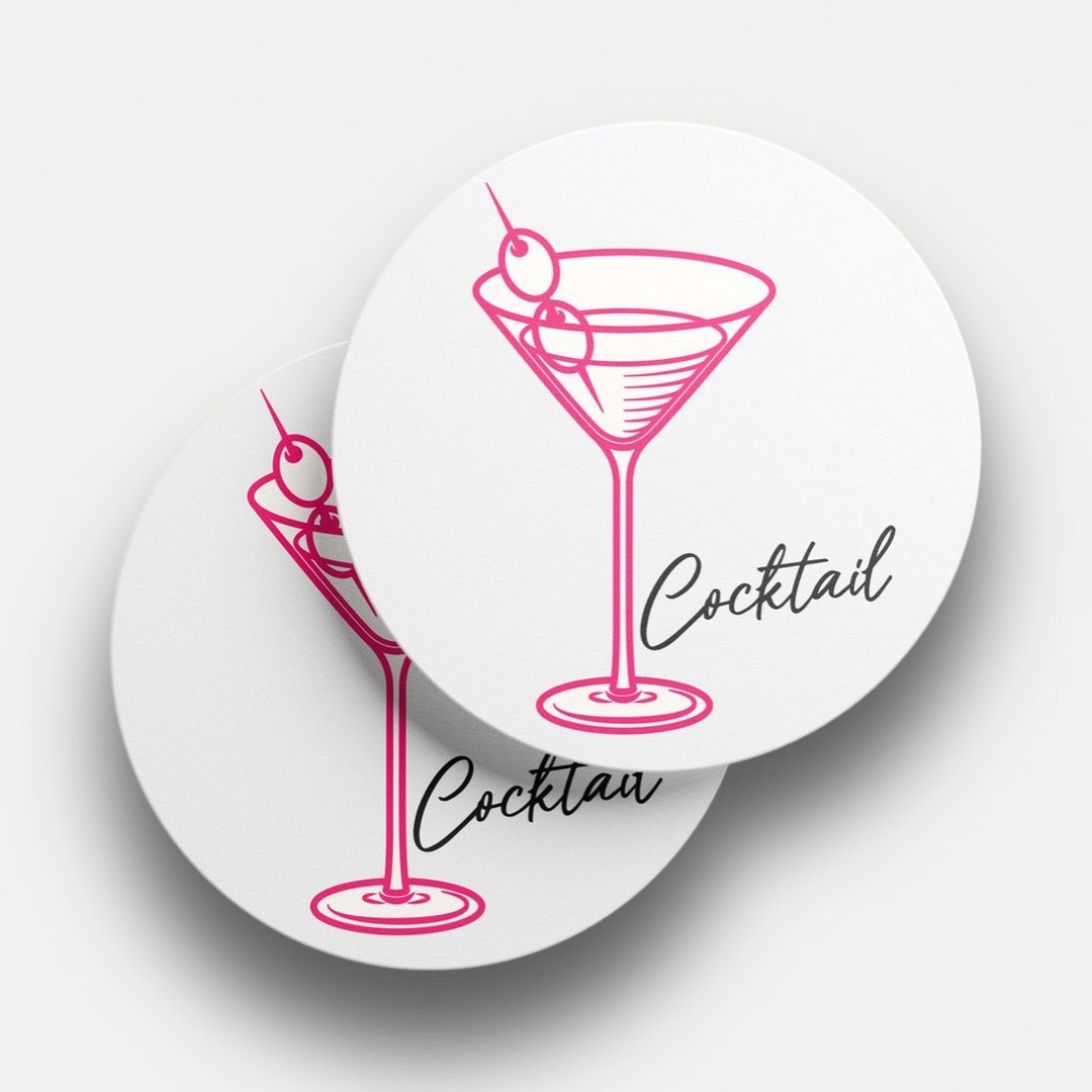 Runde Untersetzer – Drink | Cocktail | Beer | Wine – stilvolle Glasuntersetzer für Getränke – wählbar 1–4 Stück – Bild 9