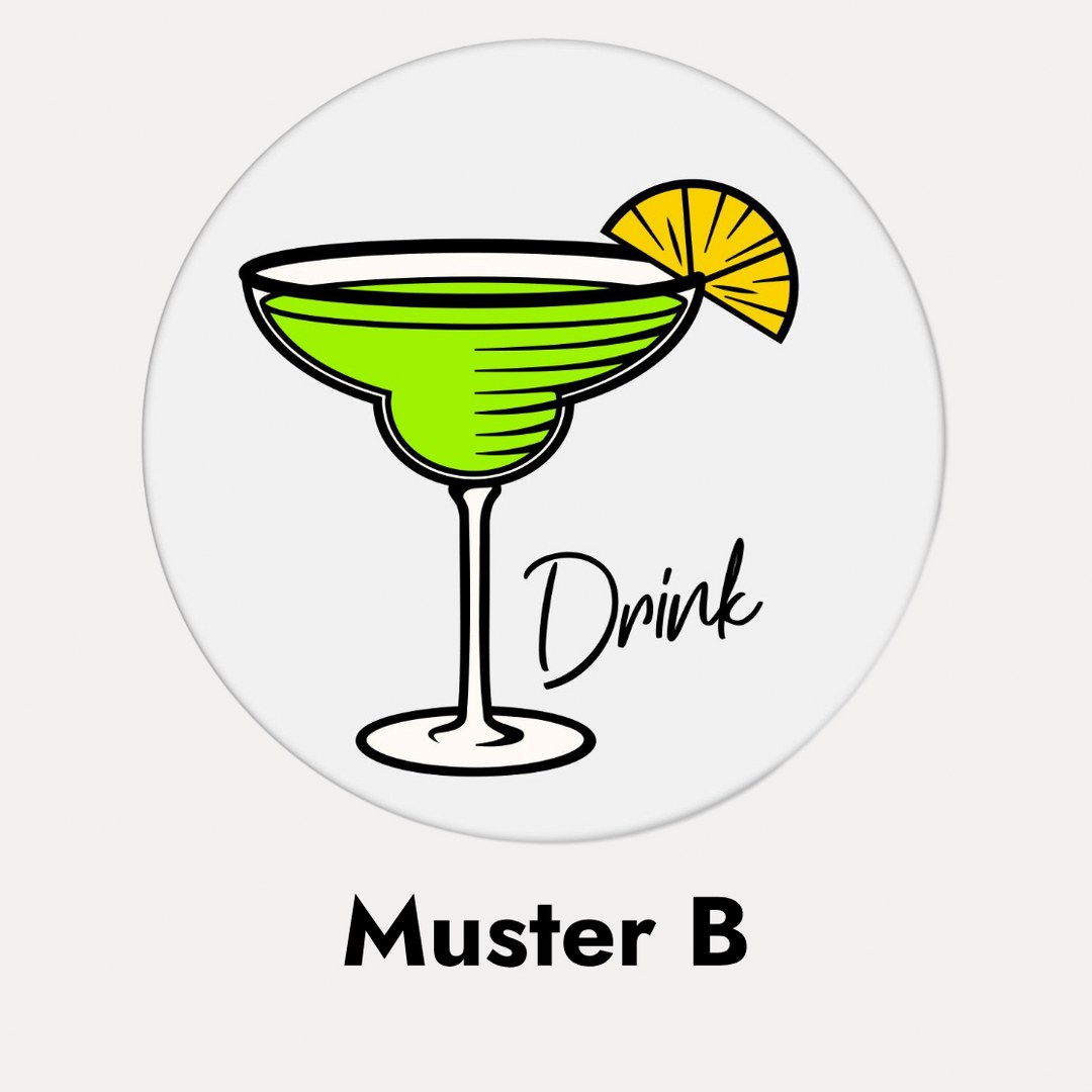 Runde Untersetzer – Drink | Cocktail | Beer | Wine – stilvolle Glasuntersetzer für Getränke – wählbar 1–4 Stück – Bild 5
