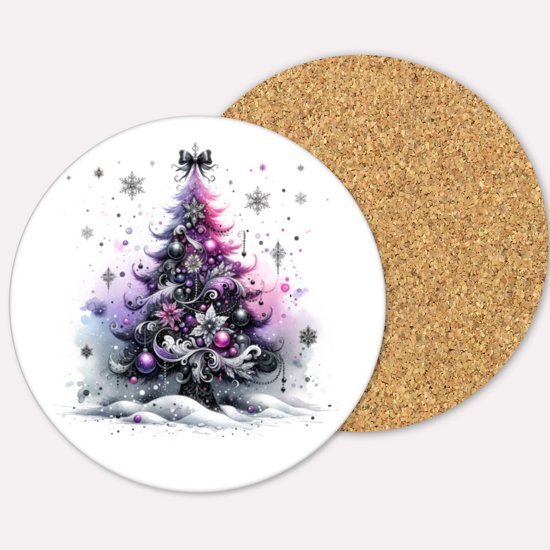 Tassen und Glasuntersetzer – Weihnachtsmotive – stilvolle Untersetzer mit Tannenbäumen – individuell wählbar & kombinierbar – 1–4 Stück – Bild 7
