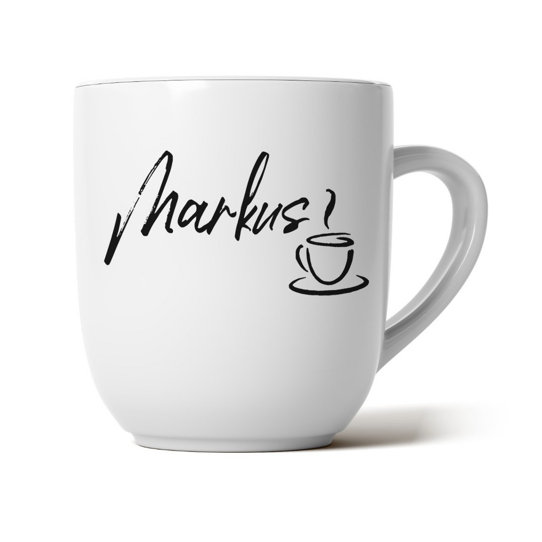 Personalisierte Tasse mit Namen und Kaffee-Motiv – Geschenk für Kaffeeliebhaber – Bild 3