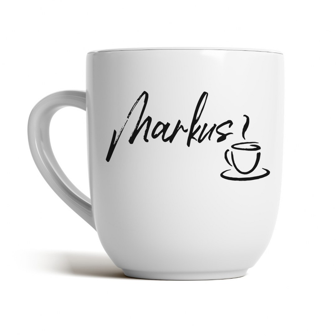 Personalisierte Tasse mit Namen und Kaffee-Motiv – Geschenk für Kaffeeliebhaber – Bild 2