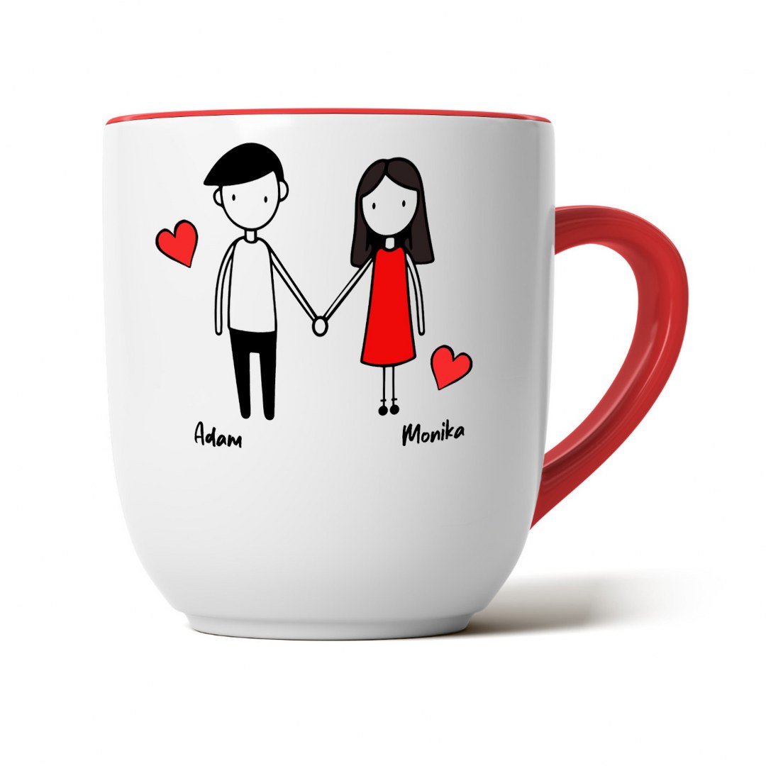 Personalisierte Valentinstasse mit zwei Namen – liebevolles Paarmotiv – Bild 5