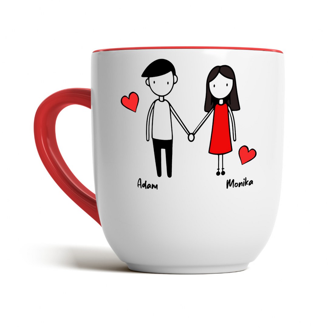 Personalisierte Valentinstasse mit zwei Namen – liebevolles Paarmotiv – Bild 4