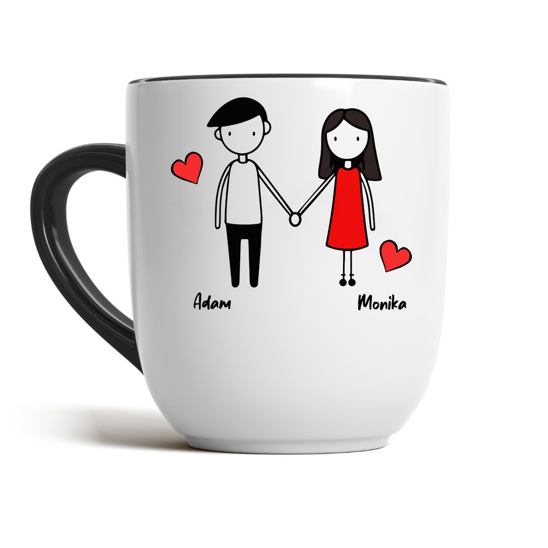 Personalisierte Valentinstasse mit zwei Namen – liebevolles Paarmotiv – Bild 6