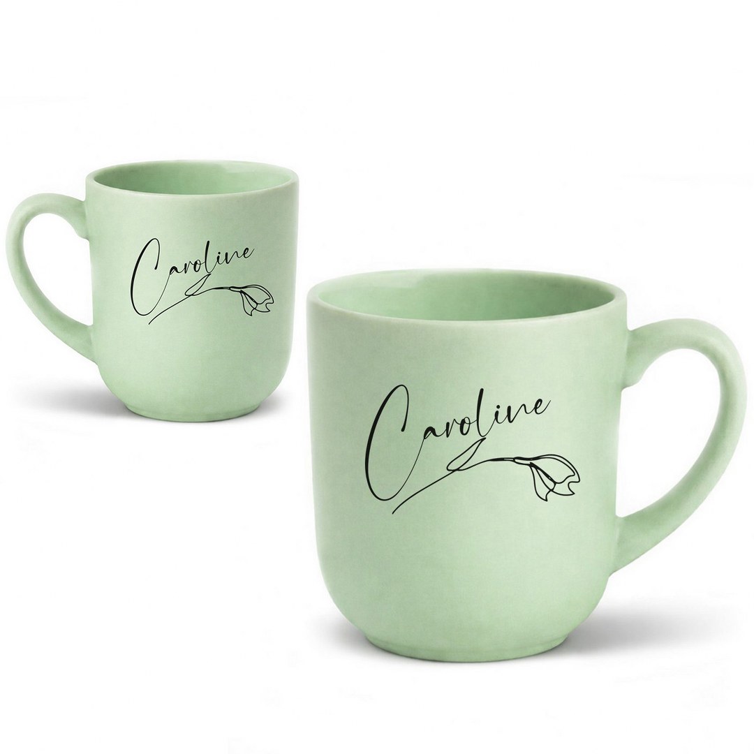 Personalisierte Tasse mit Namen – Matte Edition mit Blumenmotiv (290 ml) | Stilvolles Geschenk – Bild 2