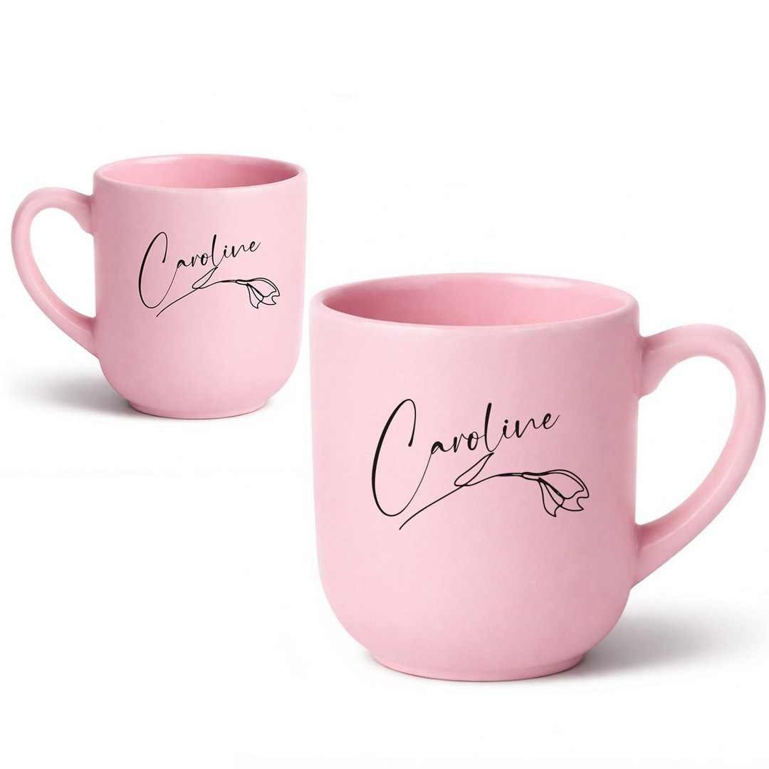 Personalisierte Tasse mit Namen – Matte Edition mit Blumenmotiv (290 ml) | Stilvolles Geschenk – Bild 5
