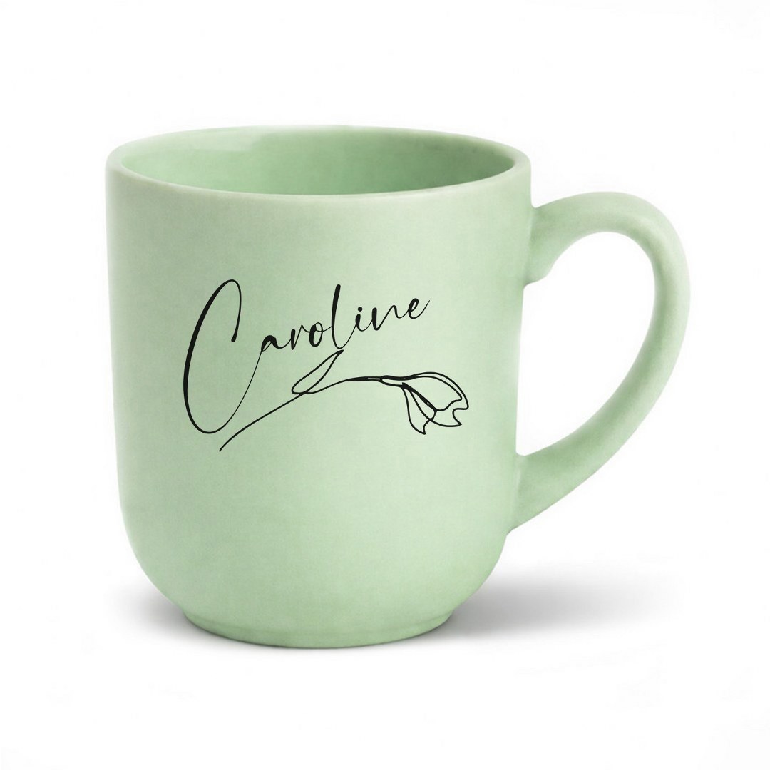 Personalisierte Tasse mit Namen – Matte Edition mit Blumenmotiv (290 ml) | Stilvolles Geschenk – Bild 4