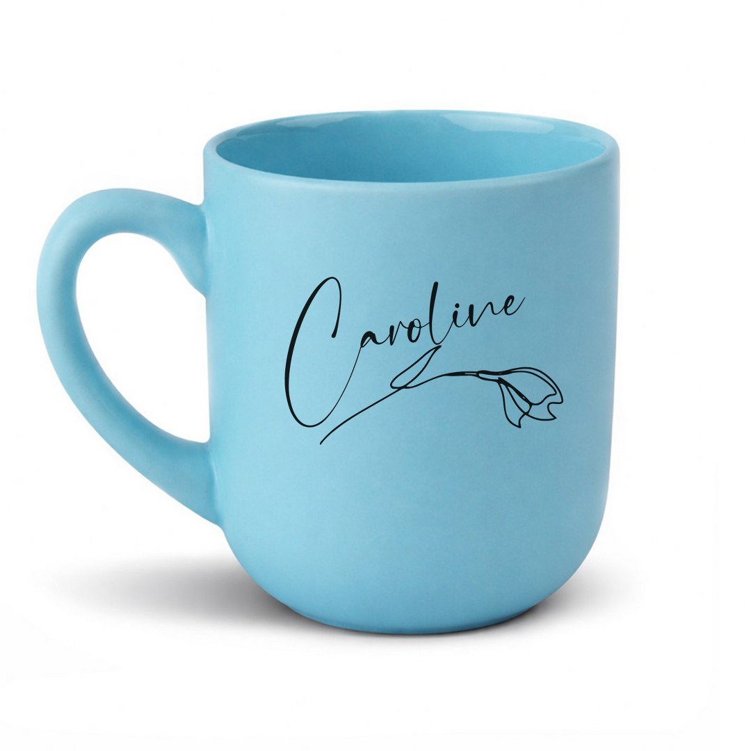 Personalisierte Tasse mit Namen – Matte Edition mit Blumenmotiv (290 ml) | Stilvolles Geschenk – Bild 9