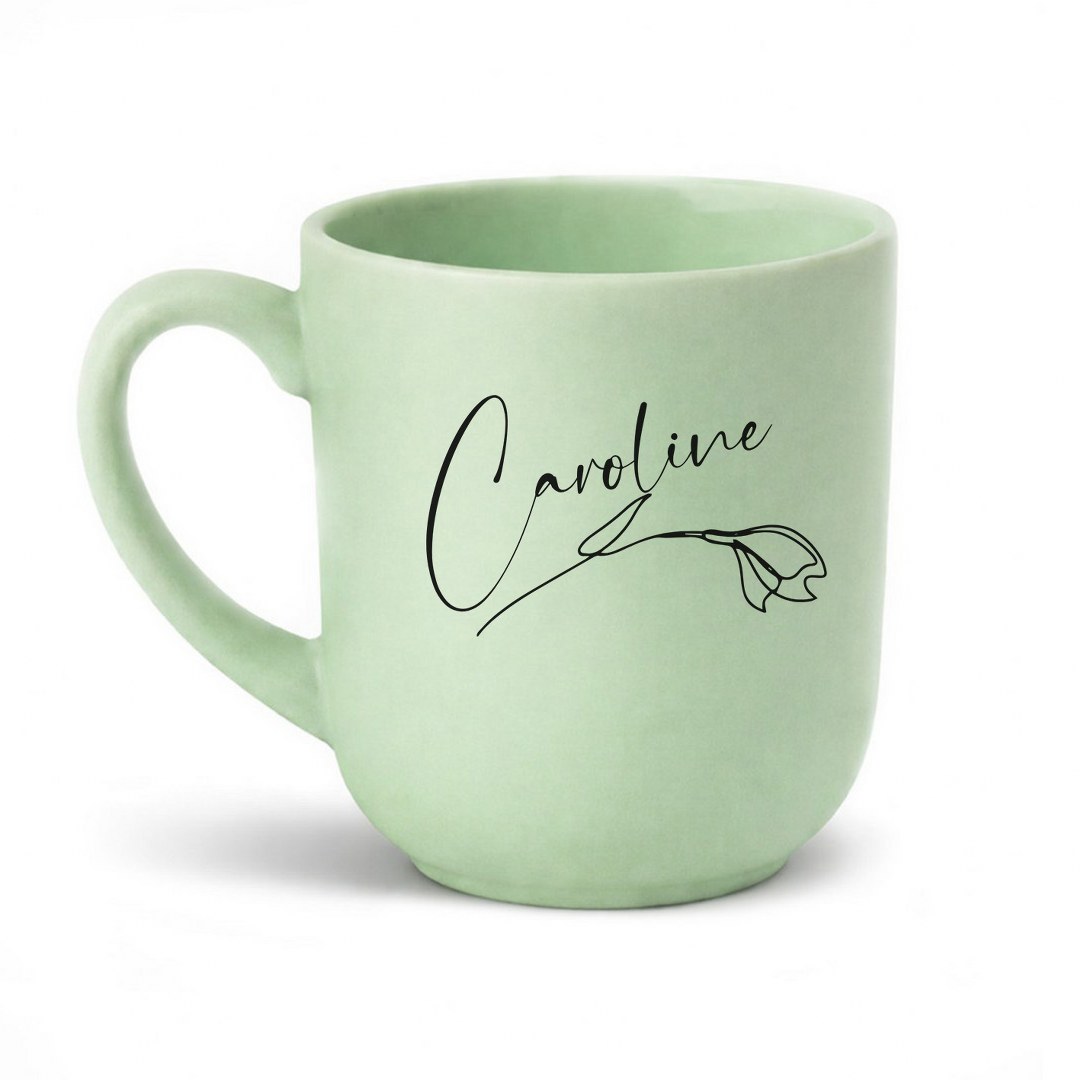 Personalisierte Tasse mit Namen – Matte Edition mit Blumenmotiv (290 ml) | Stilvolles Geschenk – Bild 3